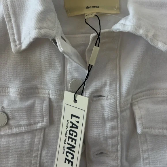 NWT L’AGENCE white kristie crop jacket ($395)